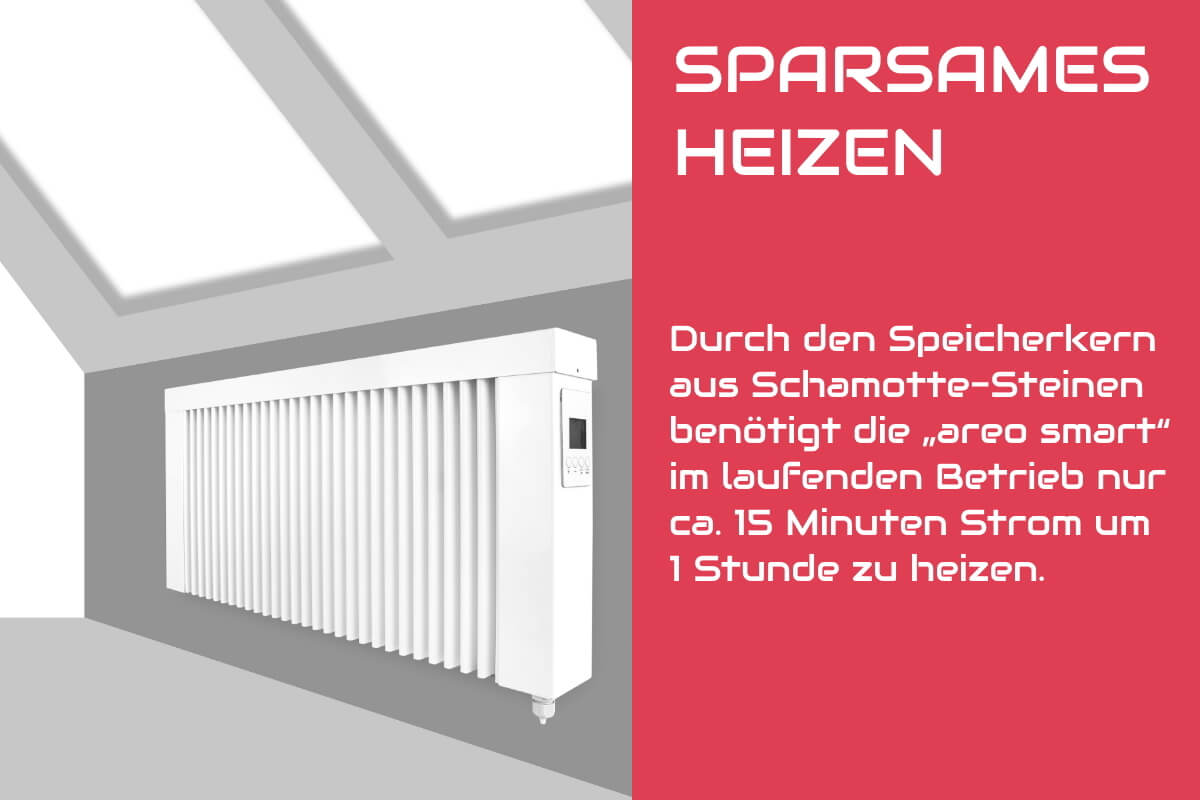 Flächenspeicherheizung eVARMO areo smart base Elektroheizung sparsam heizen