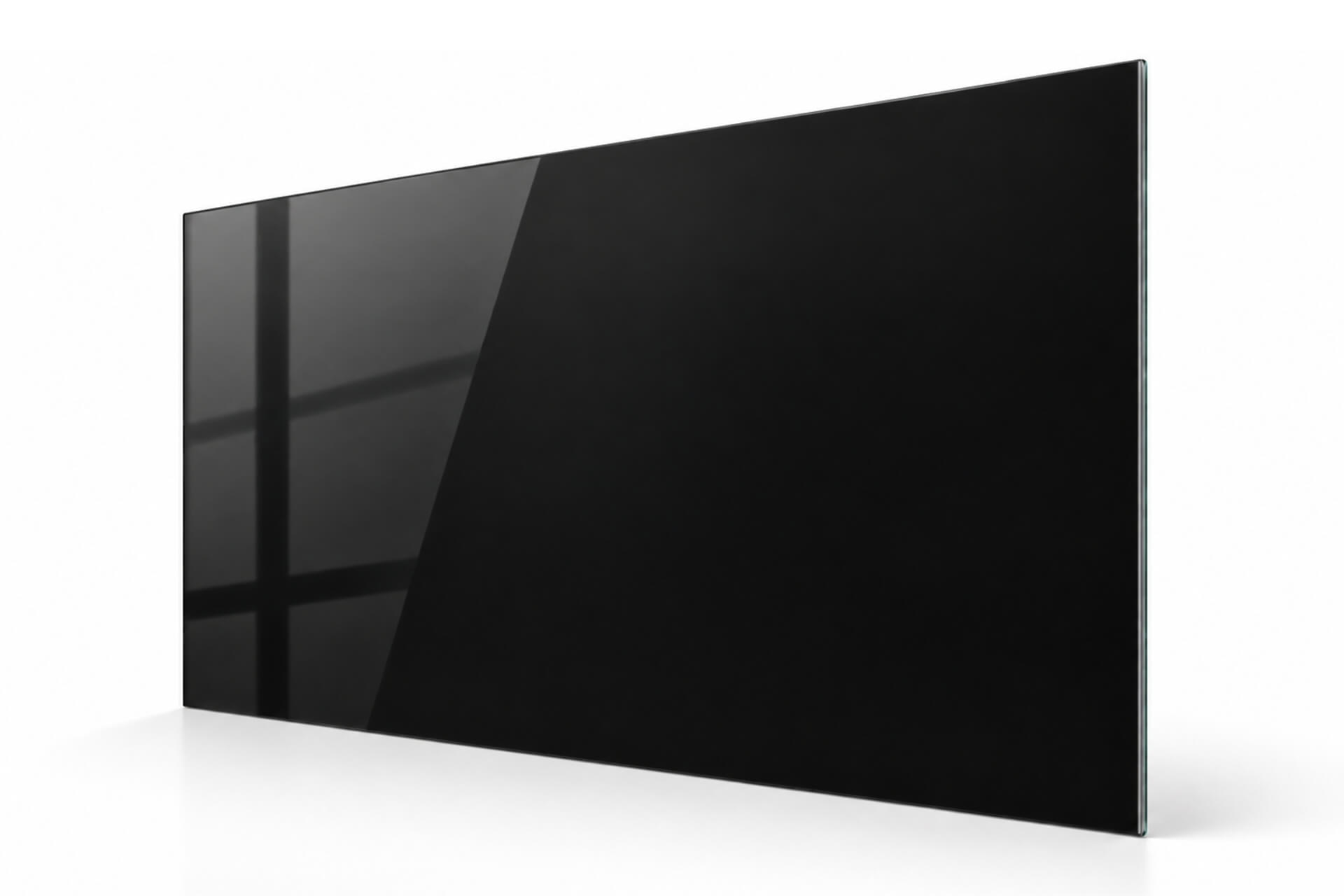 Infrarotheizung Slim-Line aus Glas schwarz mit Steckdosenthermostat TS30