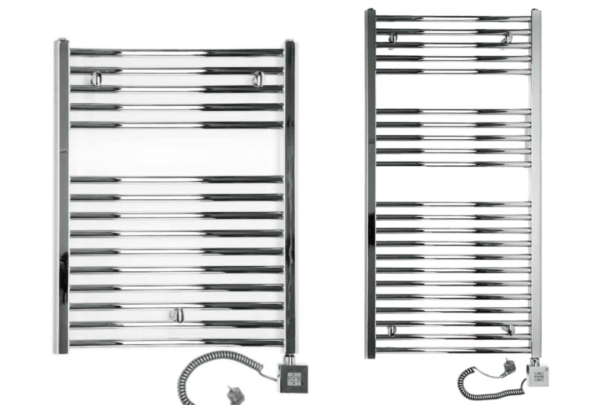 Technotherm Handtuchtrockner HRCi chrom mit einer Leistung von 250 bis 700 Watt Elektrischer Handtuchheizkörper chrom gerade