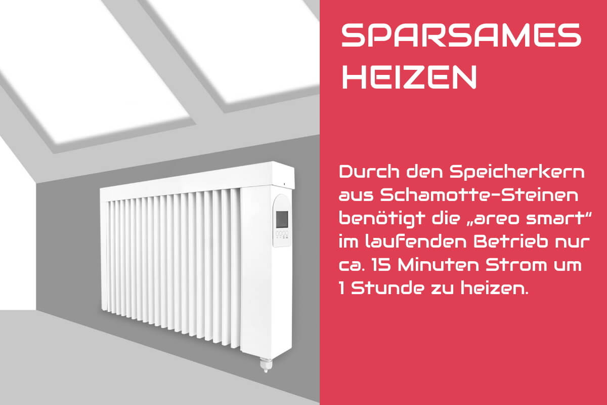 Flächenspeicherheizung eVARMO areo smart base Elektroheizung sparsam heizen