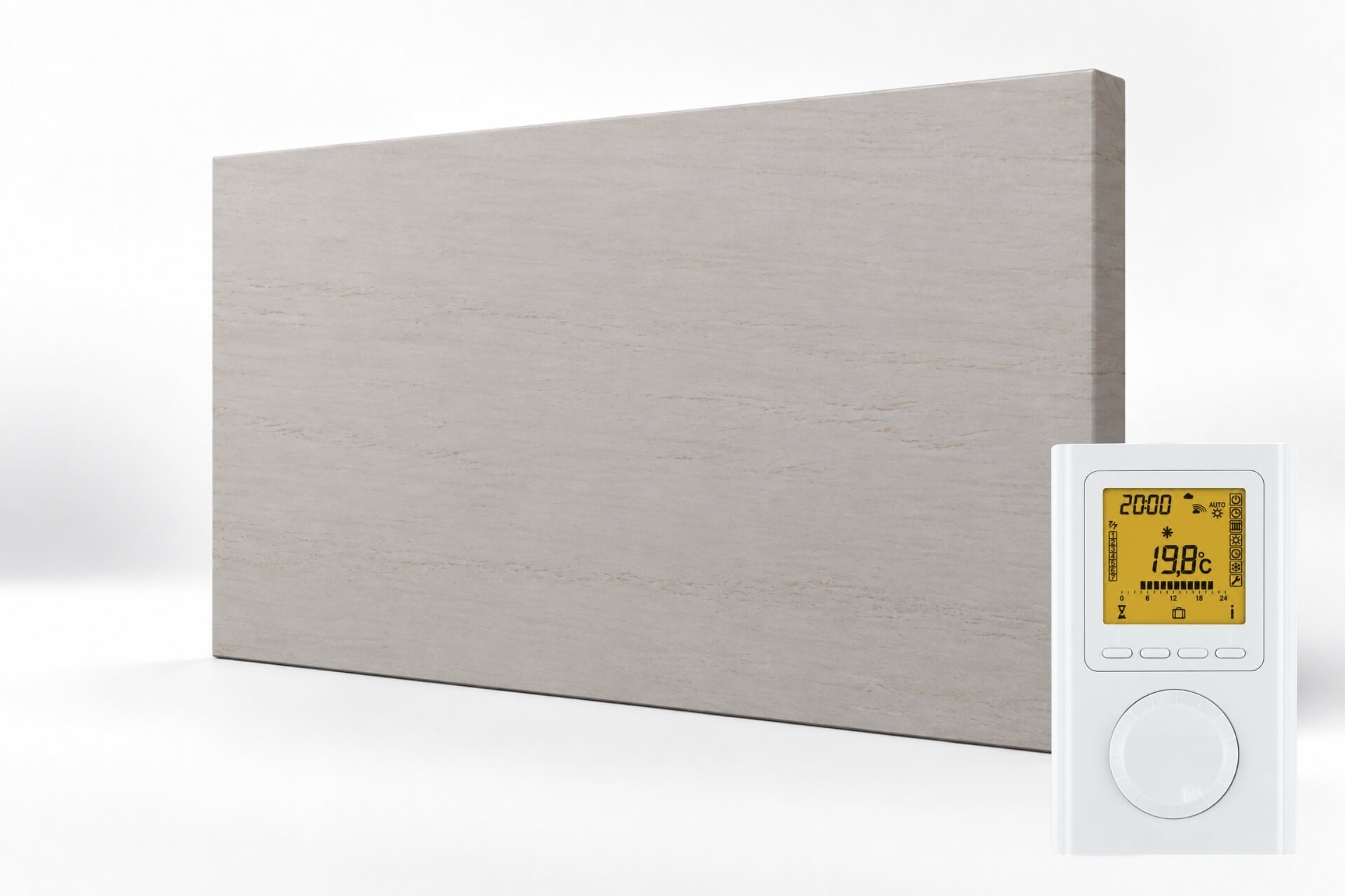 Infrarot Natursteinheizung "stono RF" mit Funkthermostat - Sahara