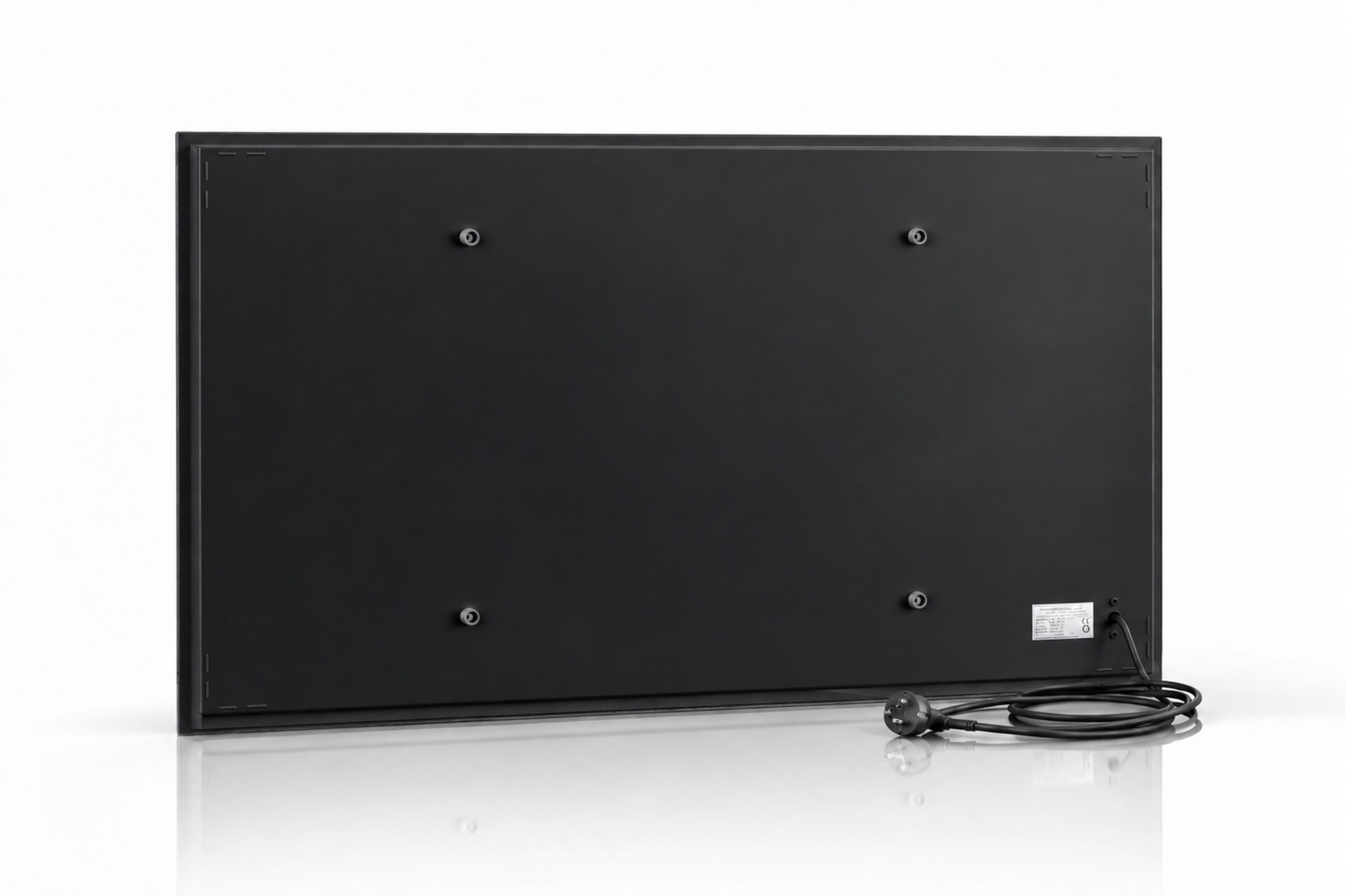 Infrarotheizung Slim-Line aus Glas schwarz mit Steckdosenthermostat TS30