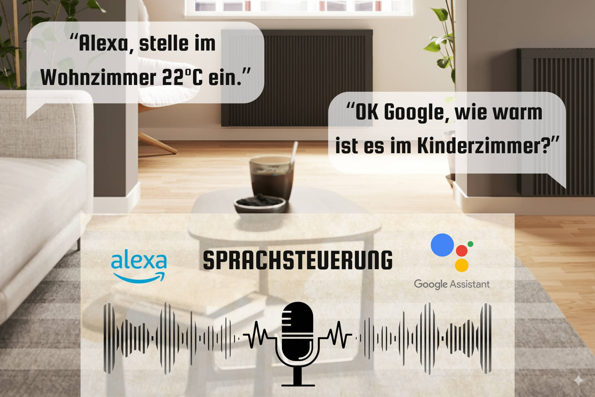 Flächenspeicherheizung anthrazit Sprachsteuerung