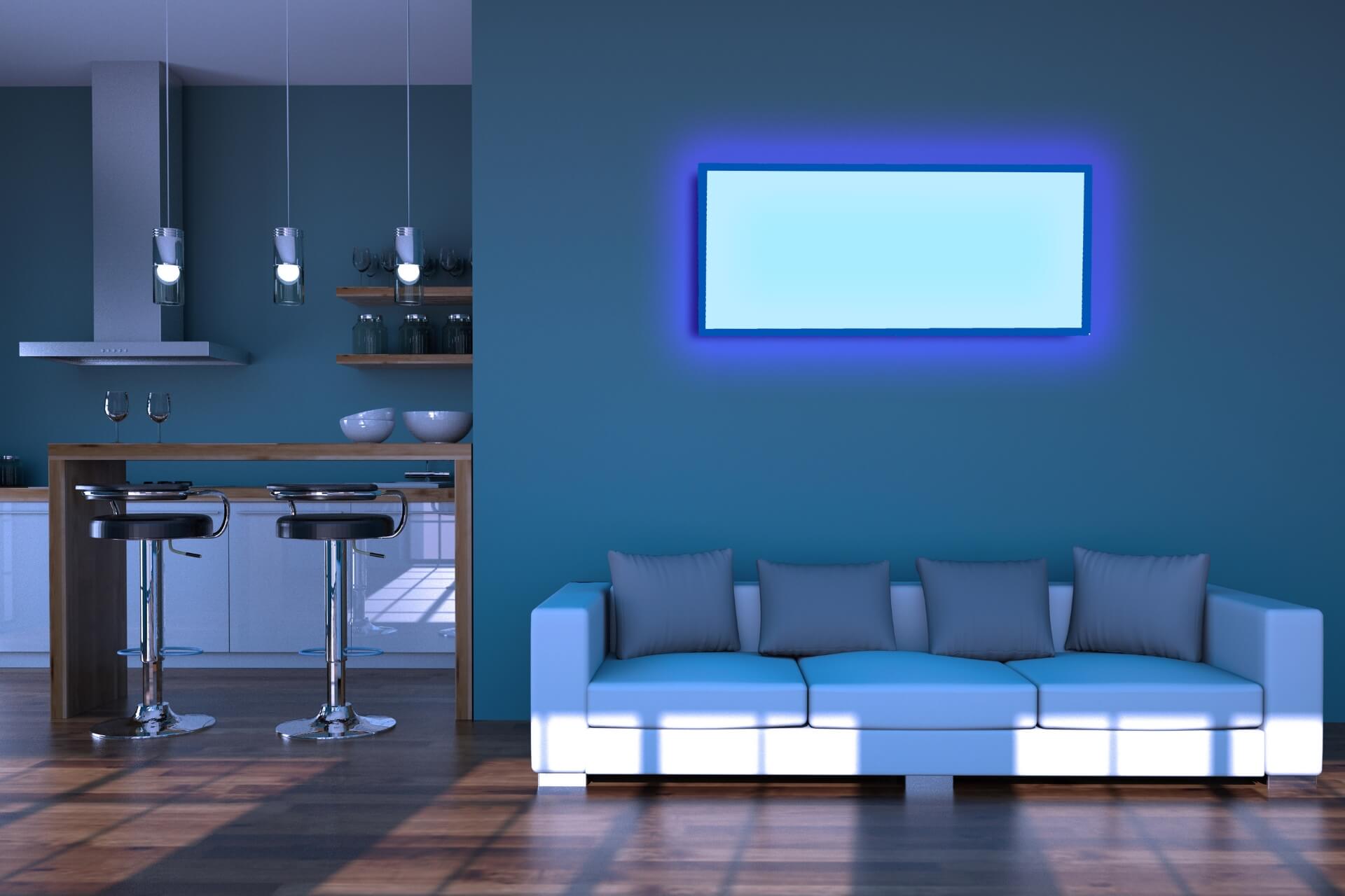 LED-Leuchtrahmen bunt für Infraroheizung Elektroheizung