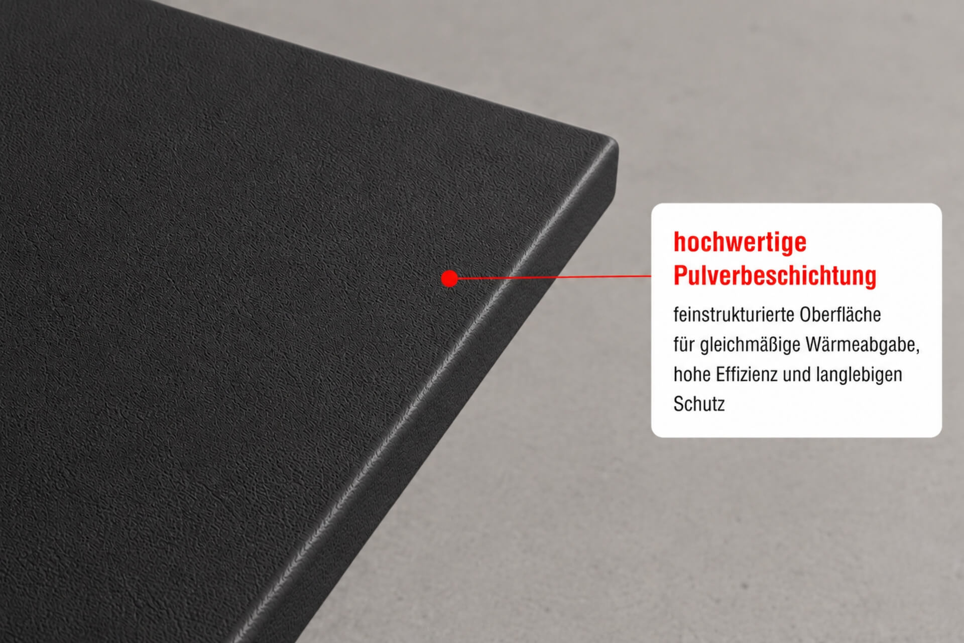 Infrarotheizung ISP-Bi schwarz (600mm Höhe) mit Funkempfänger und Funkthermostat