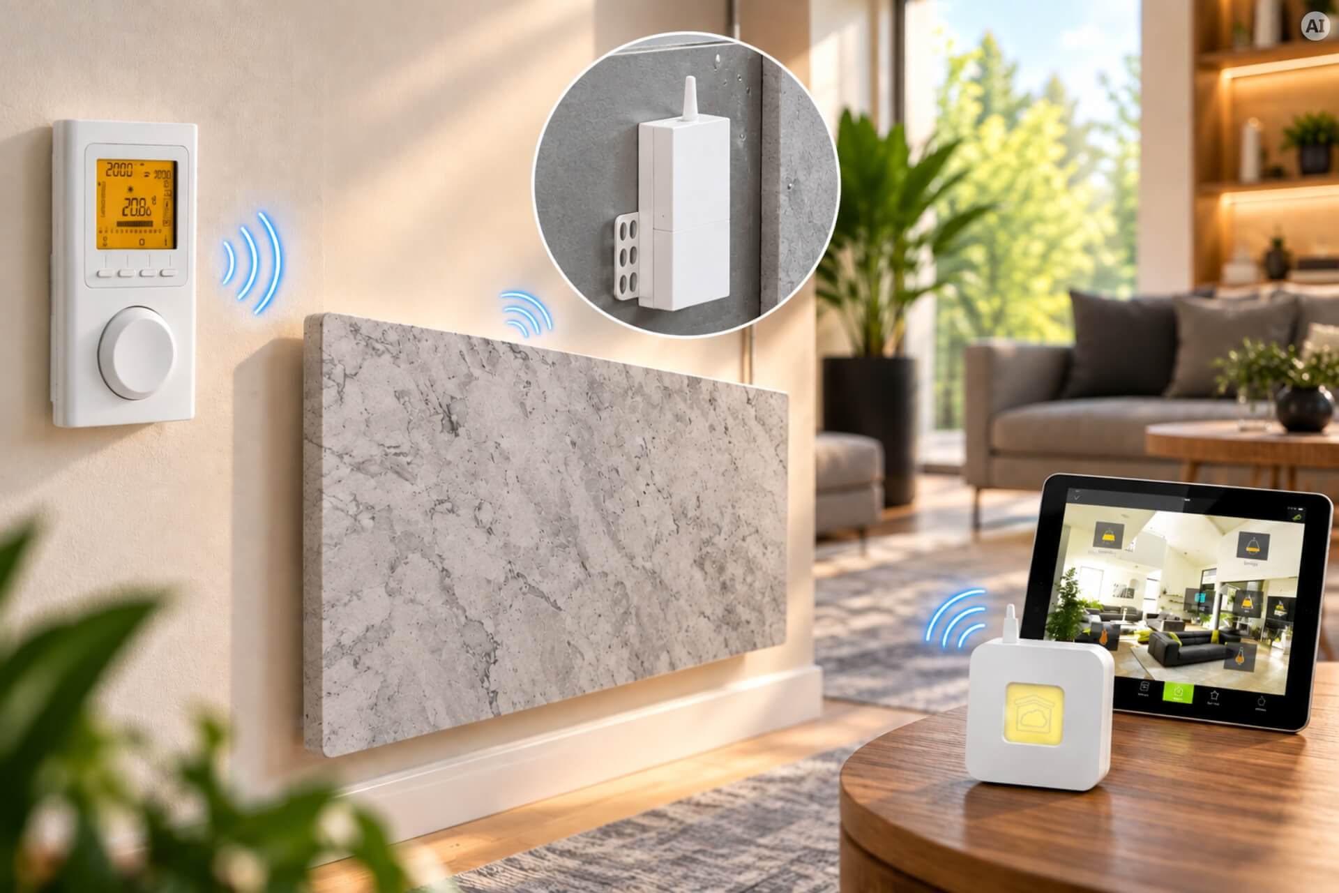 Infrarot Natursteinheizung "stono RF" mit Funkthermostat - Matrix