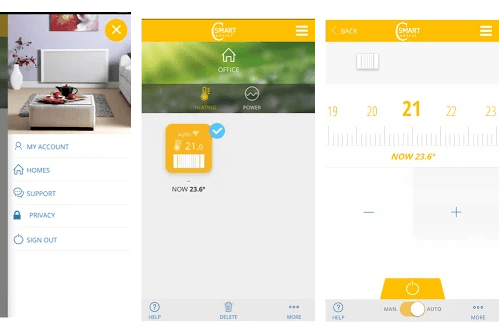 eVARMO airstream smart - Wandkonvektor mit Schamottekern: App