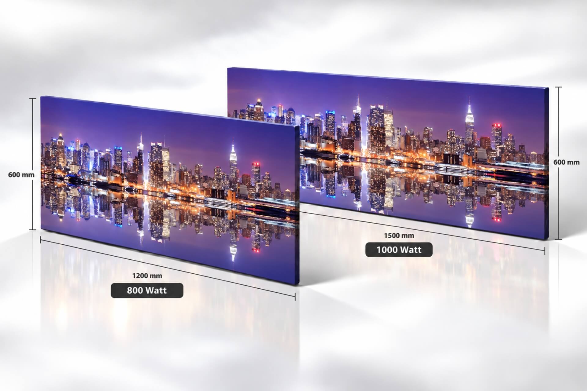 Infrarotheizung Motiv "City" ISP-MCi mit Funkempfänger und Funkthermostat