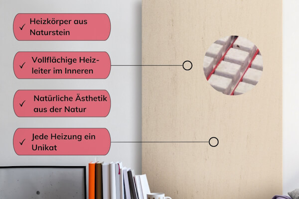 Natursteinheizung eVARMO stono Varios Infrarotheizung