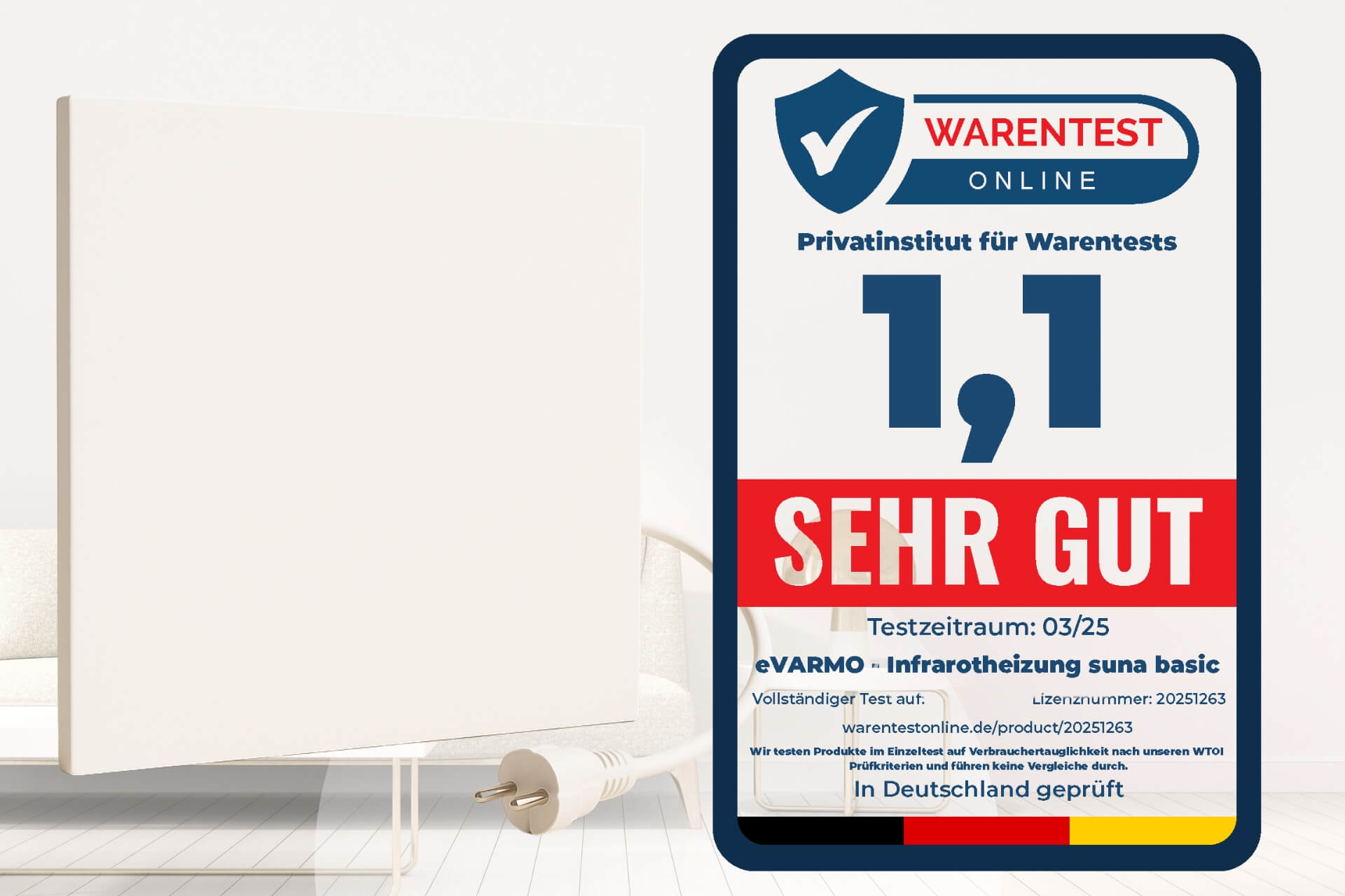 suna basic Warentest Online Siegel