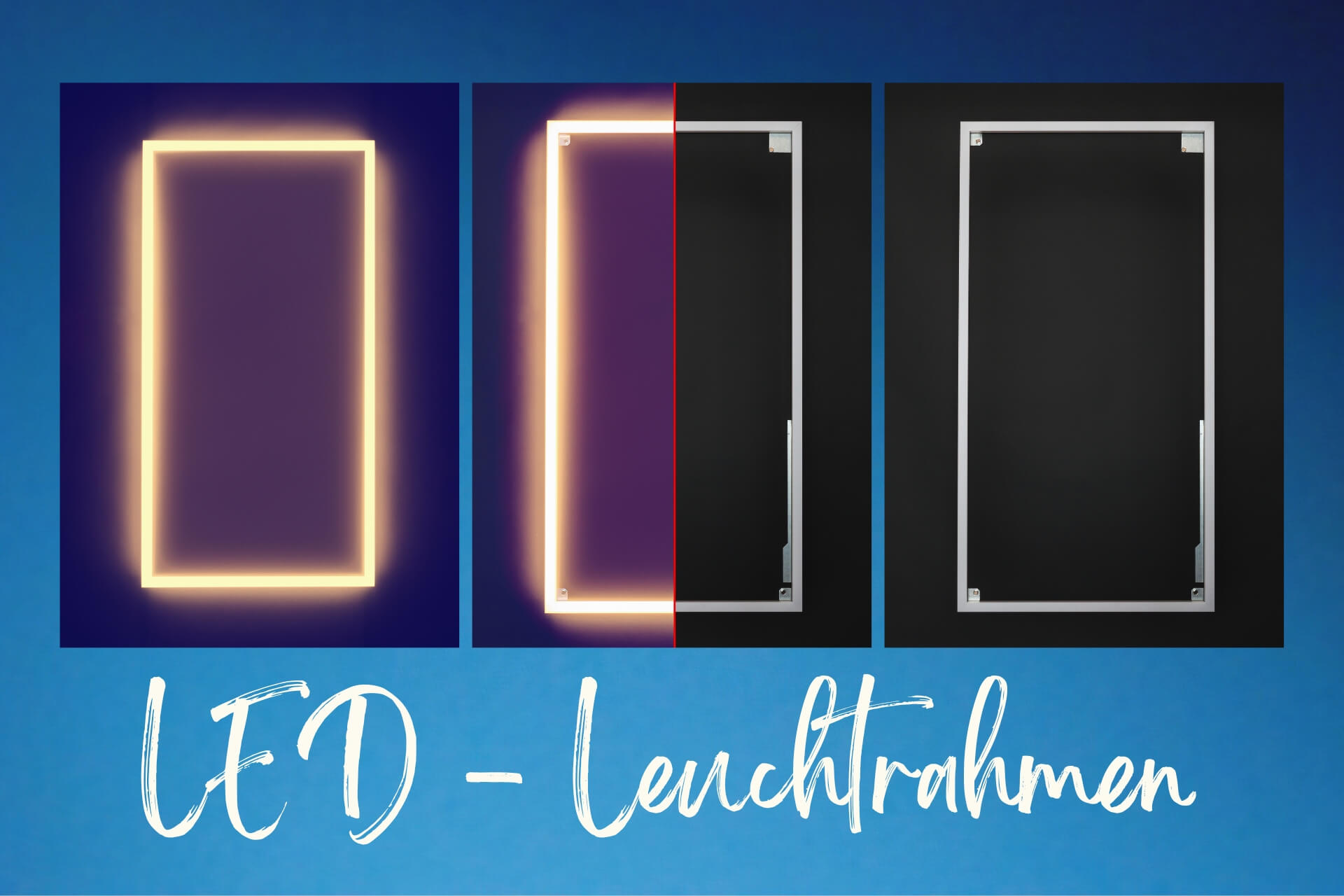 LED-Leuchtrahmen kaltweiß, warmweiß, bunt für Infraroheizung Elektroheizung