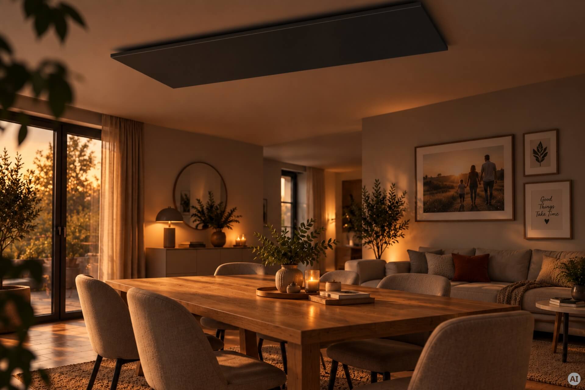 Infrarotheizung ISP-Bi schwarz (600mm Höhe) mit Funkempfänger und Funkthermostat