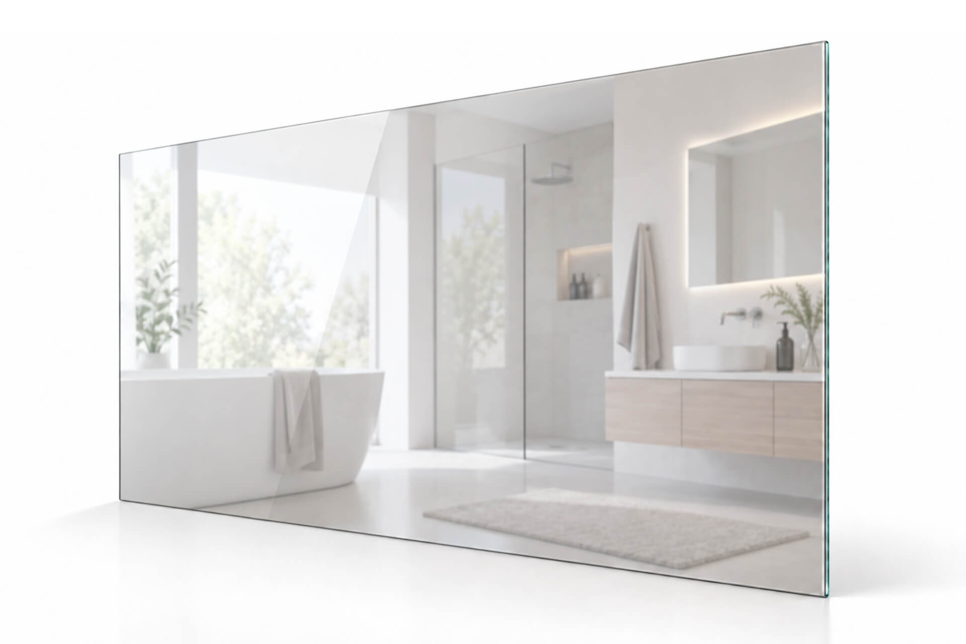 Infrarotheizung Slim-Line Spiegel mit Steckdosenthermostat TS30
