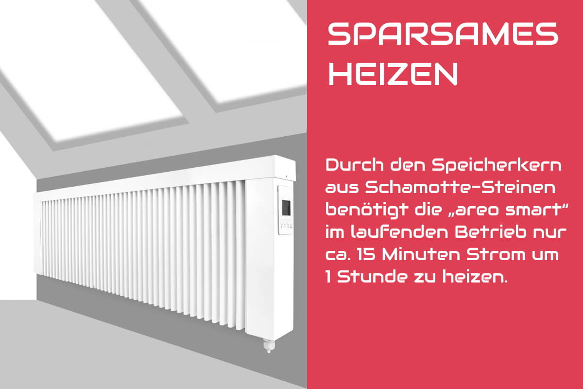 Flächenspeicherheizung eVARMO areo smart base Elektroheizung sparsam heizen