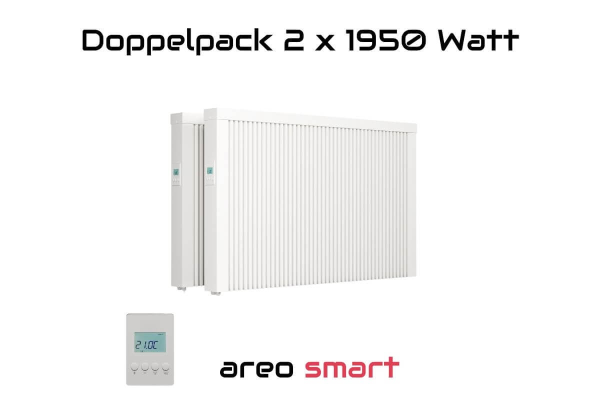 Doppelpack 2 x areo smart 1950 W Flächenspeicherheizung