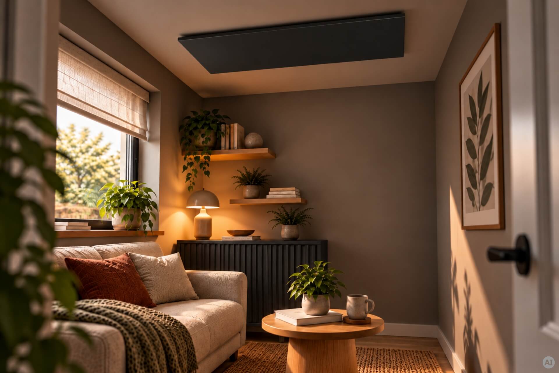Infrarotheizung ISP-Bi schwarz (600mm Höhe) mit Funkempfänger und Funkthermostat