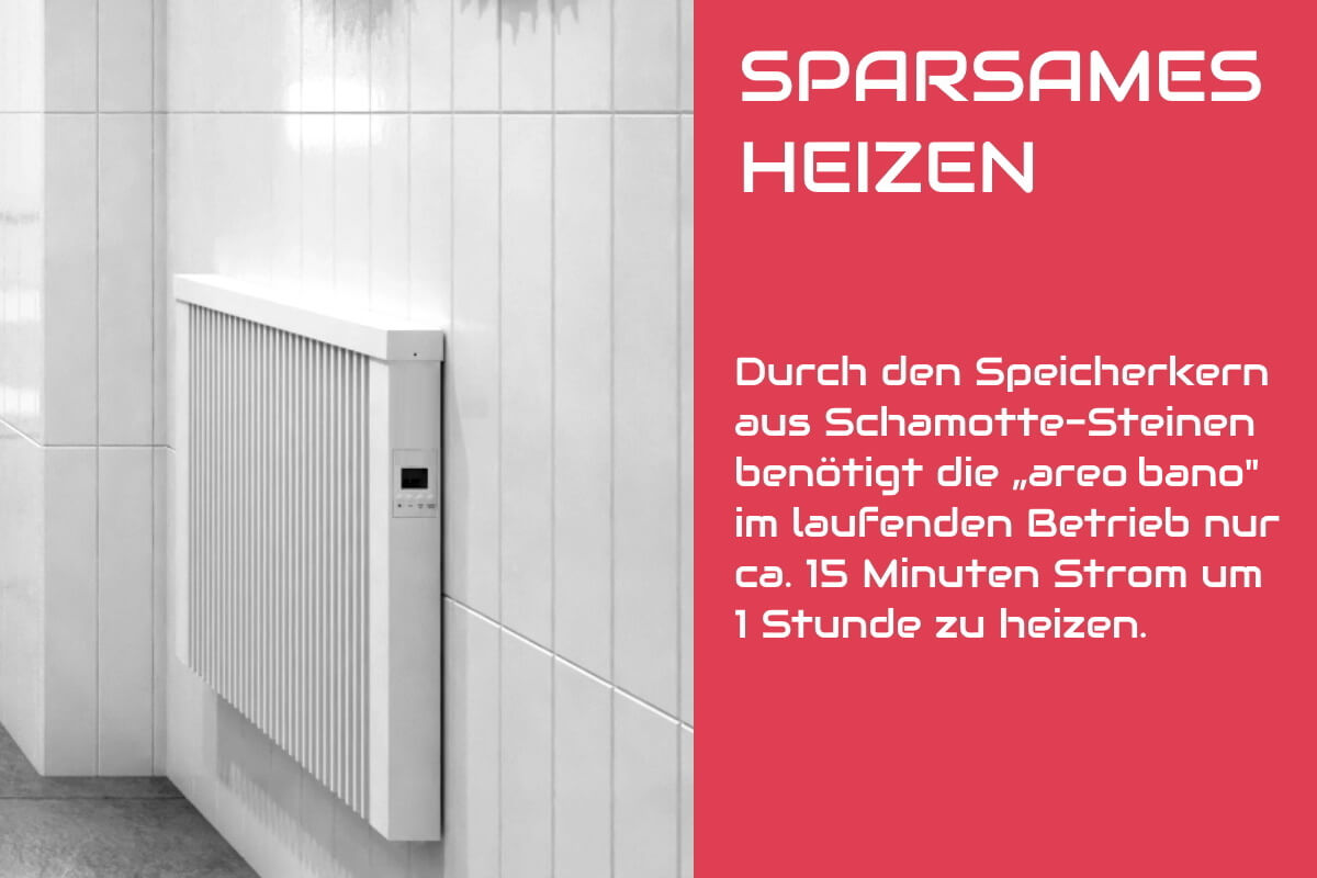 Flächenspeicherheizung eVARMO areo bano Elektroheizung sparsam heizen