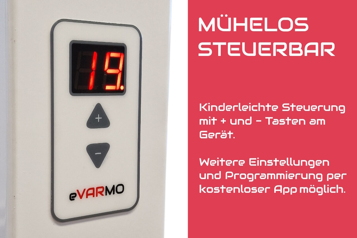 Flächenspeicherheizung eVARMO areo direct Elektroheizung Steuerung