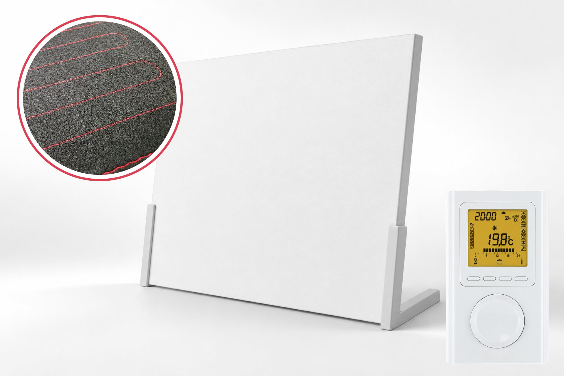 Bundle: Mobile Infrarotheizung (Technotherm ISP-Wi mit Funkempfänger + Standfüße + Raumthermostat)