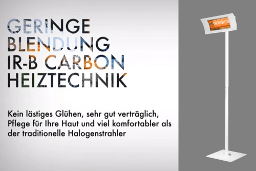 Carbon-Heiztechnik beim Infrarot Terrassenstrahler Desino TS