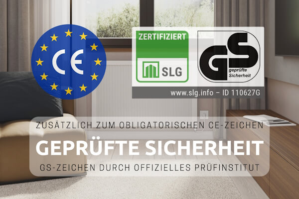 Flächenspeicherheizung eVARMO areo smart GS Elektroheizung mit GS Siegel