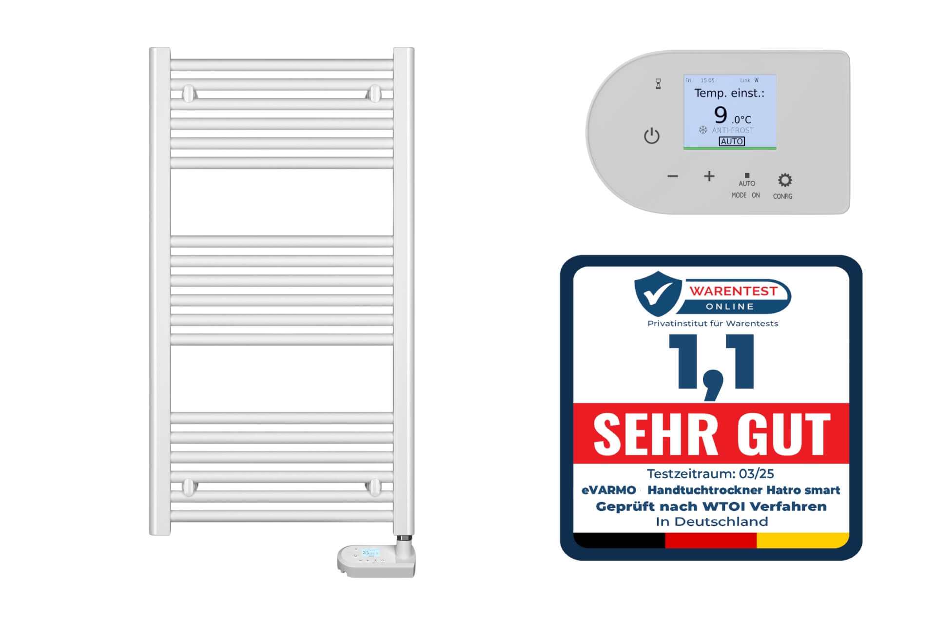 eVARMO Handtuchtrockner Hatro smart weiß 