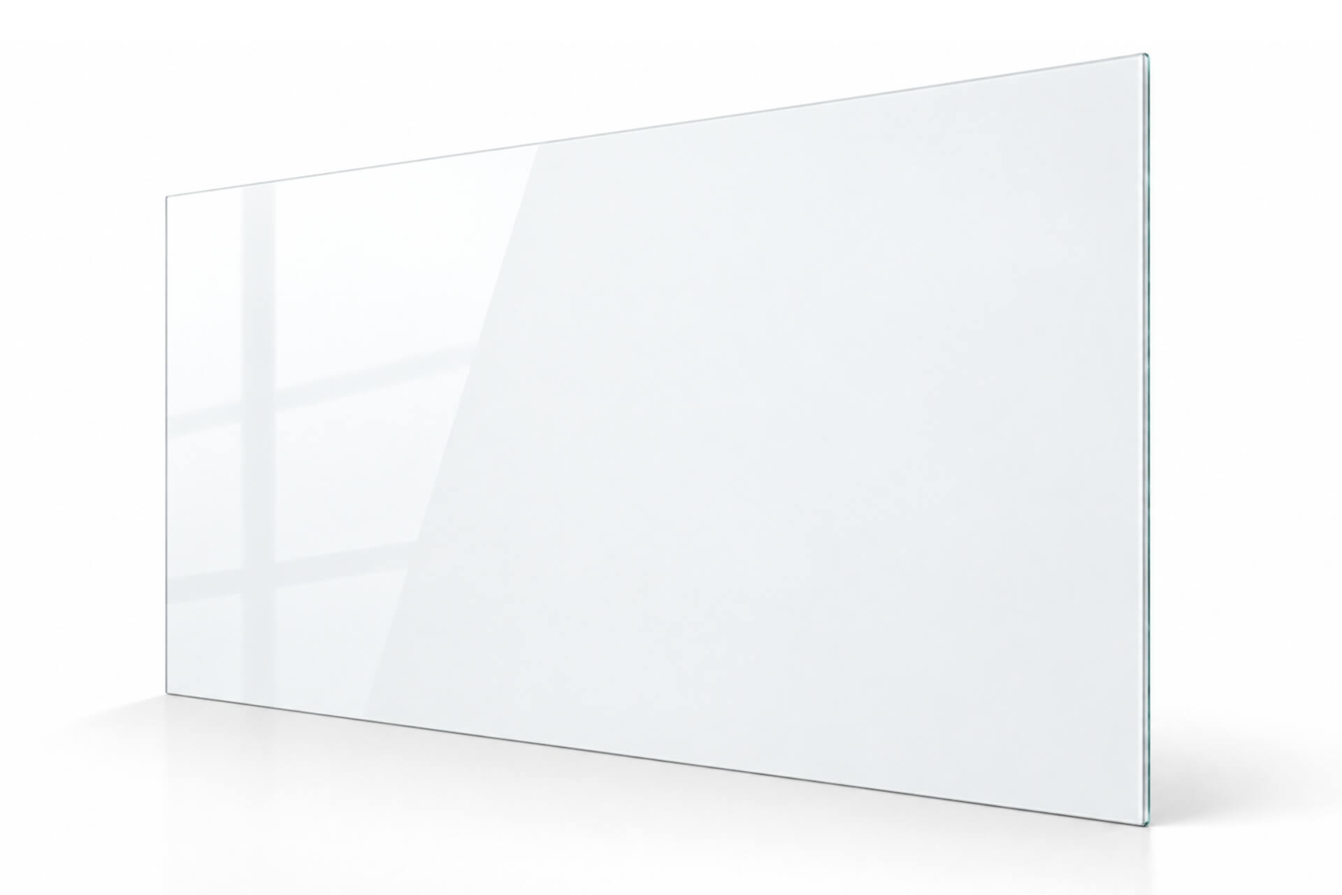 Infrarotheizung Slim-Line aus Glas weiß mit Steckdosenthermostat TS30