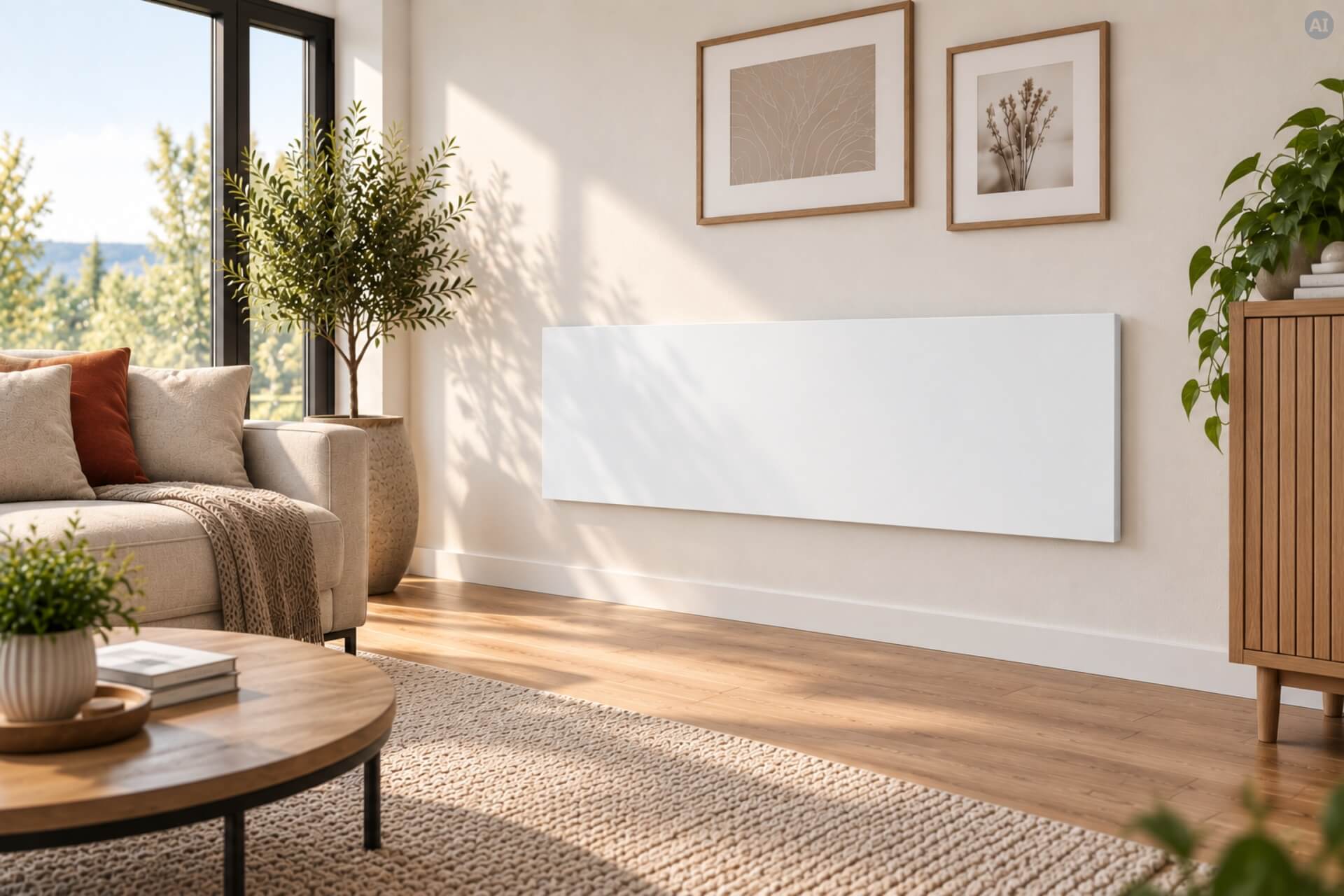 Infrarotheizung ISP-Wi weiß (600mm Höhe) mit Funkempfänger und Funkthermostat