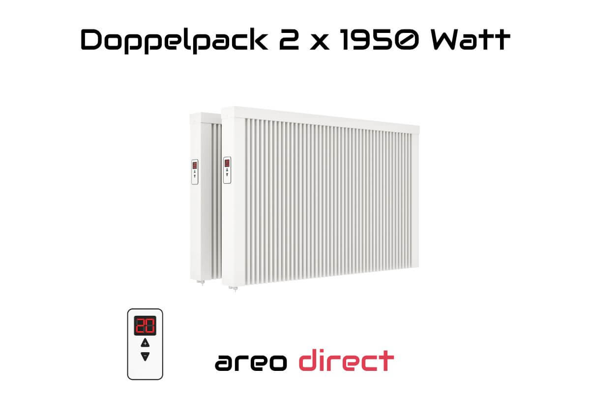 Doppelpack 2 x areo direct 1950 W Flächenspeicherheizung