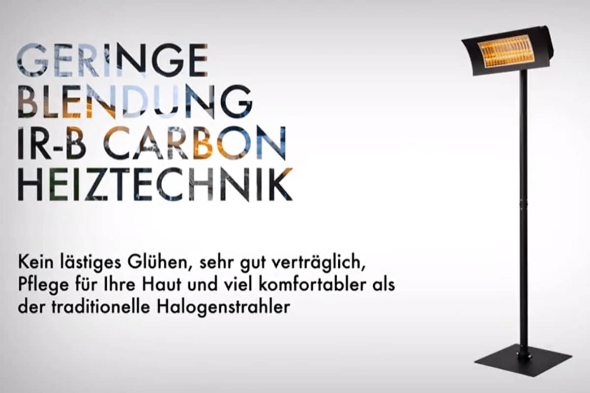 Carbon-Heiztechnik beim Infrarot Terrassenstrahler Desino TS