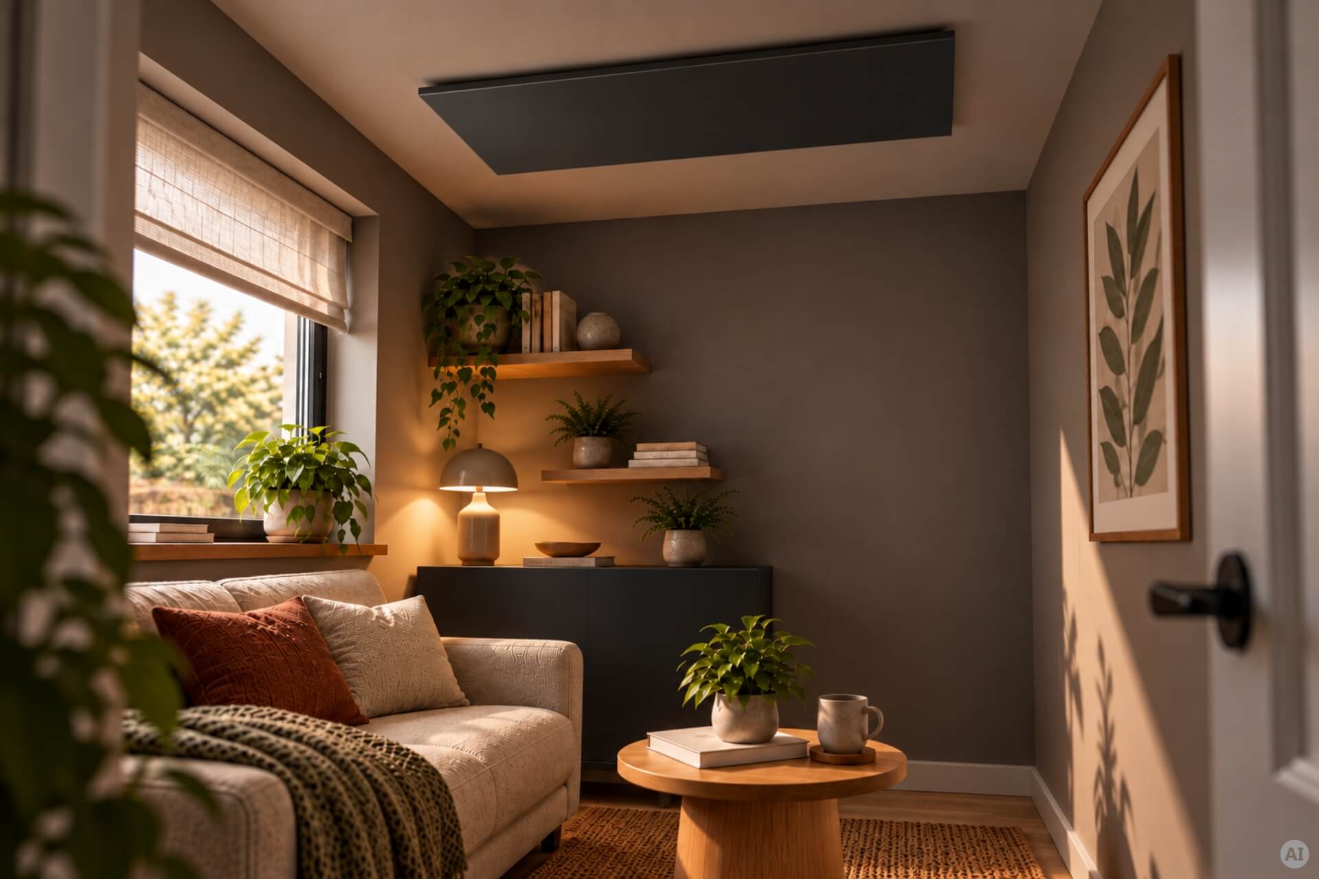 Infrarotheizung ISP-Bi schwarz (600mm Höhe) mit Funkempfänger und Funkthermostat