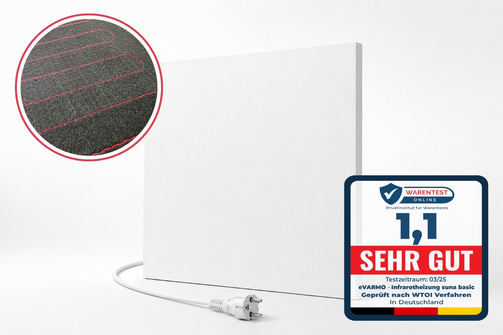 Infrarotheizung "suna pro - basic" mit Steckdosenthermostat TS30