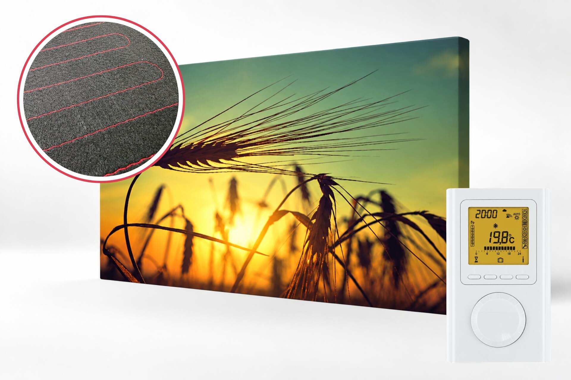 Infrarotheizung Motiv "Grain" ISP-MGi mit Funkempfänger und Funkthermostat